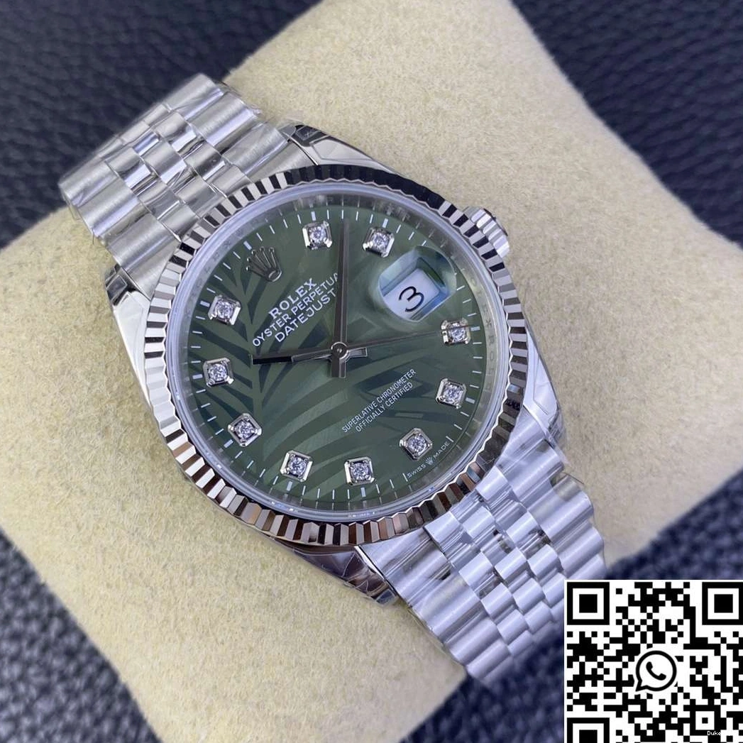 Dial Diamond Rolex Green Hourmarker M126234 Steel Factory Clean Datejust Motif 36MM Stainless 0520